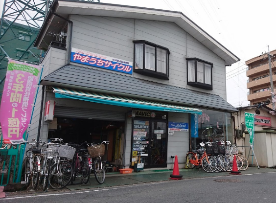 岡山県のやまうちサイクルのお店正面図